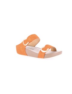 Grunland Ciabatta Fit Doppio Fascia Velcro Extra Leggera Arancio