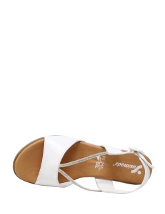 Susimoda Sandalo Zeppa Plantare Gel Fascette Strass Nappa Bianco