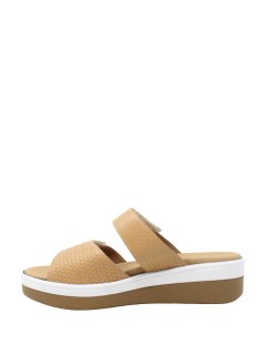 Susimoda Ciabatta Zeppa 2 Velcro Comfort Pelle Camel