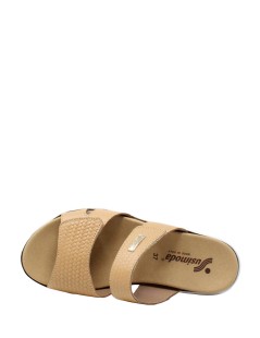 Susimoda Ciabatta Zeppa 2 Velcro Comfort Pelle Camel