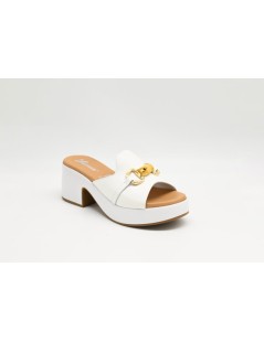 Susimoda Ciabatta Sabot Zeppatacco Morsetto Nappa Bianco