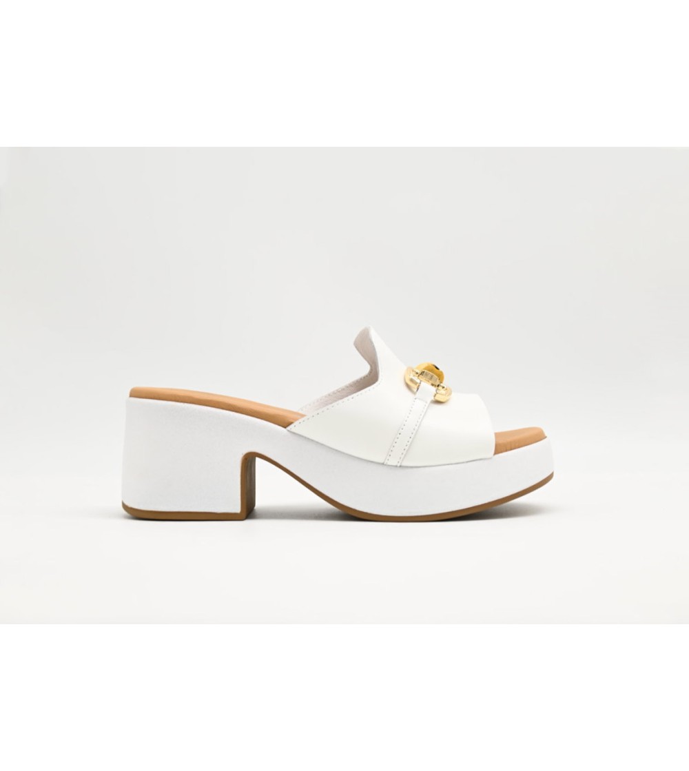 Susimoda Ciabatta Sabot Zeppatacco Morsetto Nappa Bianco