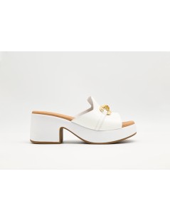 Susimoda Ciabatta Sabot Zeppatacco Morsetto Nappa Bianco