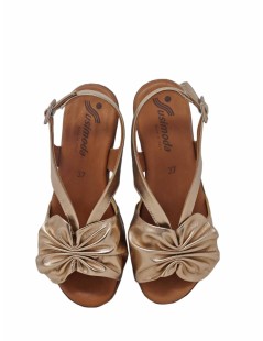 Susimoda Sandalo Platform Plantare Gel Rouche Laminato Champagne