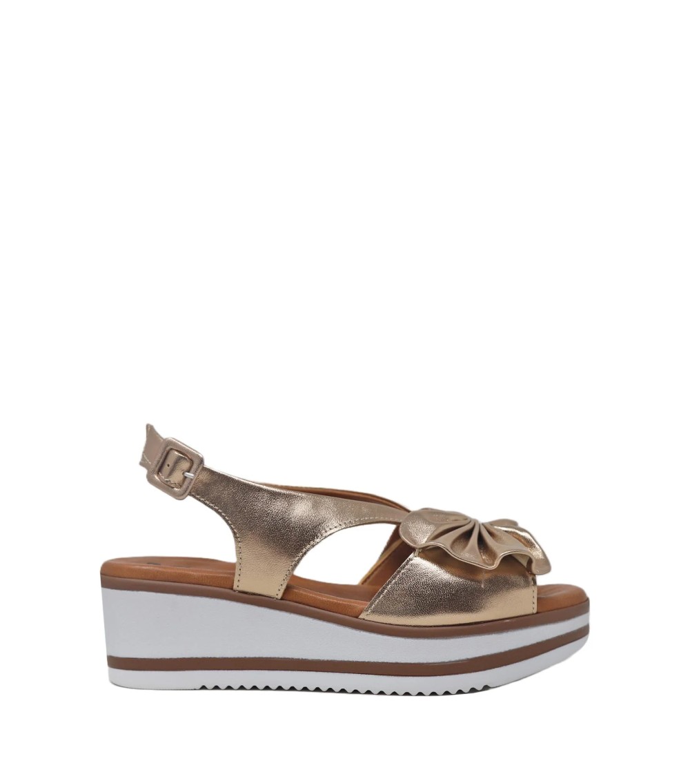 Susimoda Sandalo Platform Plantare Gel Rouche Laminato Champagne