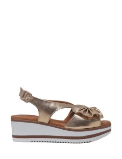 Susimoda Sandalo Platform Plantare Gel Rouche Laminato Champagne