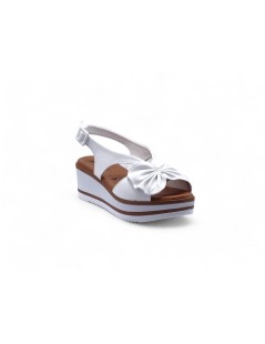 Susimoda Sandalo Platform Plantare Gel Rouche Nappa Bianco