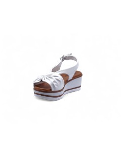 Susimoda Sandalo Platform Plantare Gel Rouche Nappa Bianco