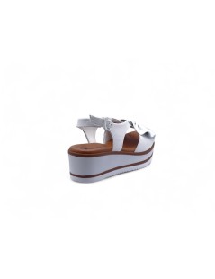 Susimoda Sandalo Platform Plantare Gel Rouche Nappa Bianco
