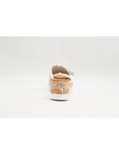 Susimoda Ciabatta Zeppa Sughero Monofascia Nappa Bianco