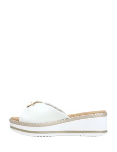 Susimoda Ciabatta Comfort Zeppa Fascia Regolabile Nappa Bianco