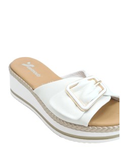 Susimoda Ciabatta Comfort Zeppa Fascia Regolabile Nappa Bianco