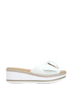 Susimoda Ciabatta Comfort Zeppa Fascia Regolabile Nappa Bianco