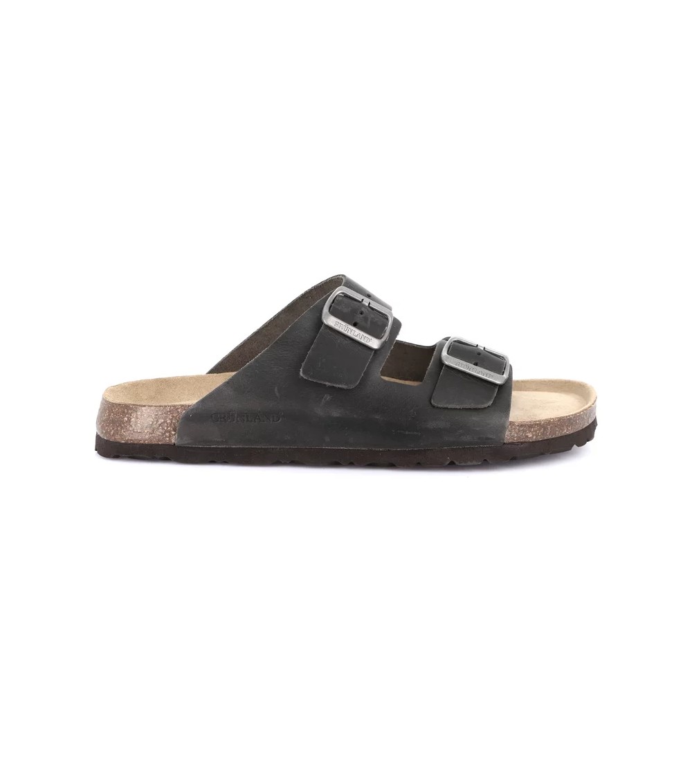 Grunland Ciabatta Uomo Arizona Bio Birk Pelle Antracite