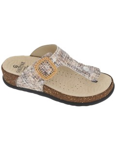 Sabatini Ciabatta Infradito Plantare Estraibile Tweed Caramel