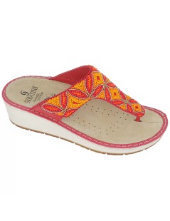 Sabatini Ciabatta Infradito Plantare Estraibile Paillettes Rosso