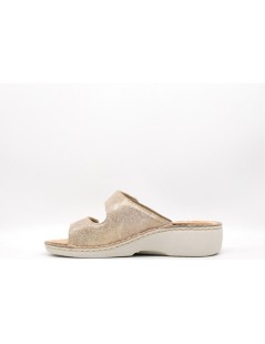 Sabatini Ciabatta Classic 2 Velcro Plantare Estraibile Pelle Beige