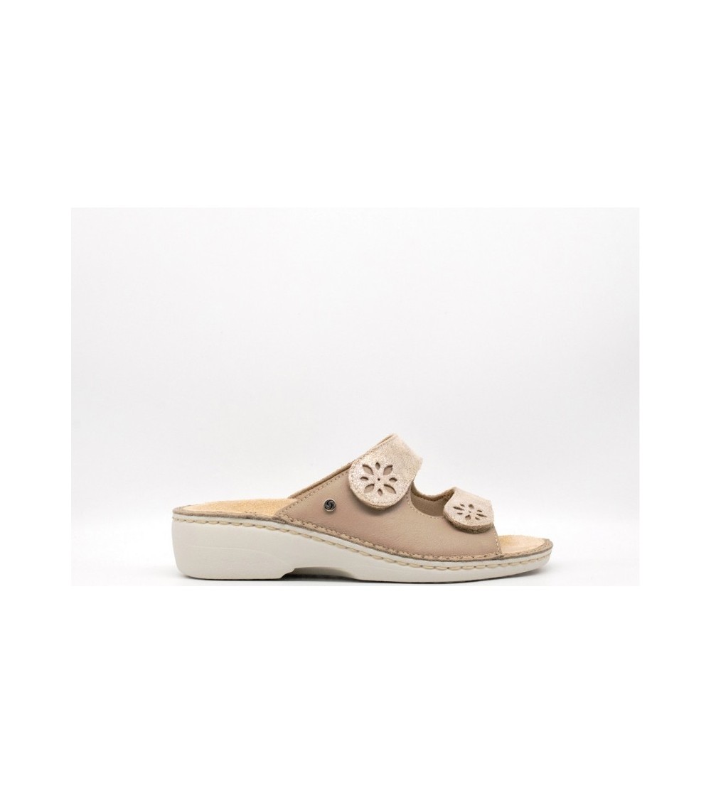 Sabatini Ciabatta Classic 2 Velcro Plantare Estraibile Pelle Beige