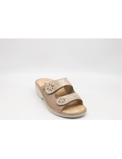 Sabatini Ciabatta Classic 2 Velcro Plantare Estraibile Pelle Beige