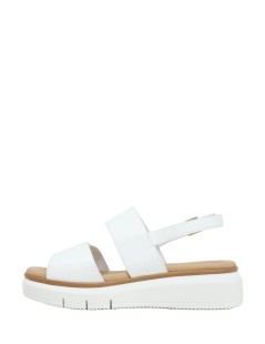 Susimoda Sandalo Zeppa 2 Fasce Velcro Fibbia Nappa Bianco