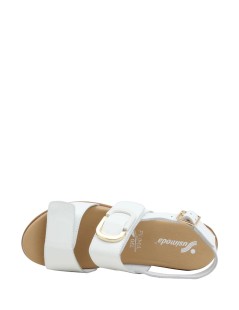 Susimoda Sandalo Zeppa 2 Fasce Velcro Fibbia Nappa Bianco