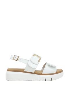 Susimoda Sandalo Zeppa 2 Fasce Velcro Fibbia Nappa Bianco