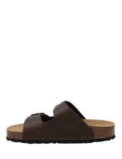 Valleverde Ciabatta Uomo Birk Biosoft Arizona 2 Fibbie Marrone
