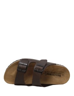 Valleverde Ciabatta Uomo Birk Biosoft Arizona 2 Fibbie Marrone