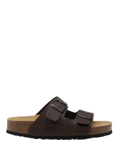 Valleverde Ciabatta Uomo Birk Biosoft Arizona 2 Fibbie Marrone