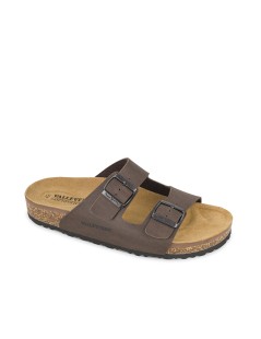 Valleverde Ciabatta Uomo Birk Biosoft Arizona 2 Fibbie Marrone
