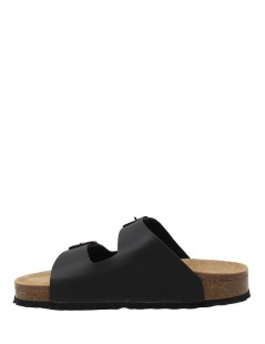 Valleverde Ciabatta Uomo Birk Biosoft Arizona 2 Fibbie Nero