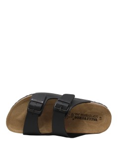 Valleverde Ciabatta Uomo Birk Biosoft Arizona 2 Fibbie Nero