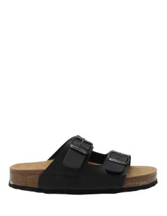 Valleverde Ciabatta Uomo Birk Biosoft Arizona 2 Fibbie Nero