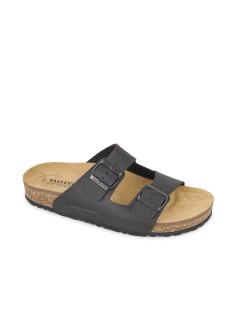 Valleverde Ciabatta Uomo Birk Biosoft Arizona 2 Fibbie Nero