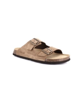 Grunland Ciabatta Uomo Arizona Bio Birk Camoscio Tortora
