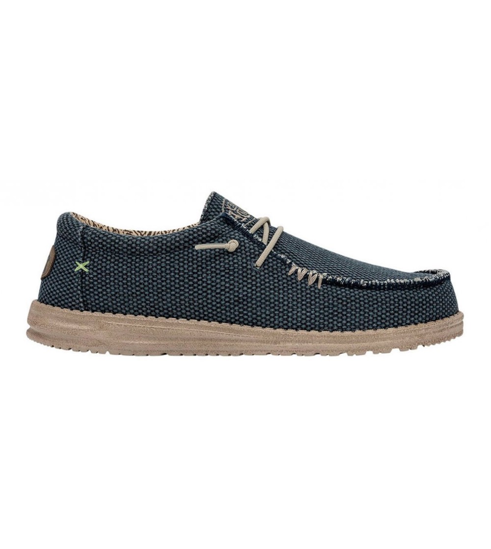 Hey Dude Slipon Uomo Elastic Taglio Vivo Tessuto Blu Notte