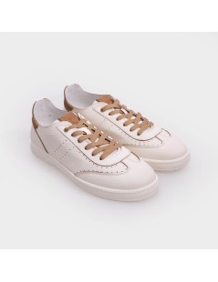 Kebo Sneakers Uomo Lagos Profilata Coda Rondine Nappa Beige Cuoio