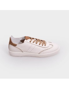 Kebo Sneakers Uomo Lagos Profilata Coda Rondine Nappa Beige Cuoio