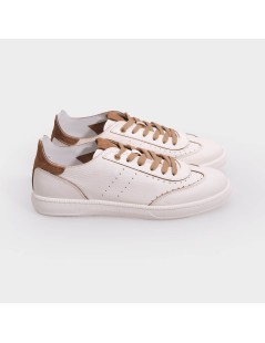 Kebo Sneakers Uomo Lagos Profilata Coda Rondine Nappa Beige Cuoio