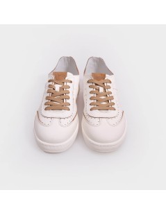 Kebo Sneakers Uomo Lagos Profilata Coda Rondine Nappa Beige Cuoio