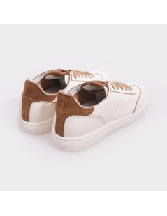 Kebo Sneakers Uomo Lagos Profilata Coda Rondine Nappa Beige Cuoio