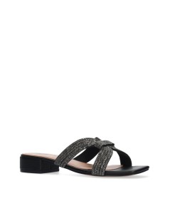 Bibi Lou Ciabattina Sloan Flat Monofascia H Strass Nero