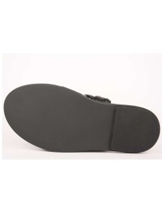 Janet & Janet Ciabatta Monofascia Pelle Intrecciata Tutto Nero