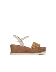 Gianmarco Sorelli Sandalo Jil Zeppa Media Camoscio Rafia Legno