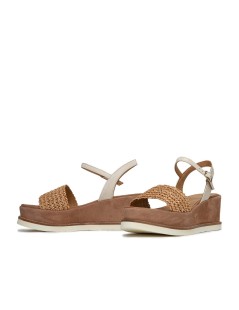 Gianmarco Sorelli Sandalo Jil Zeppa Media Camoscio Rafia Legno