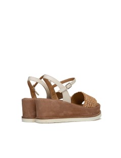 Gianmarco Sorelli Sandalo Jil Zeppa Media Camoscio Rafia Legno