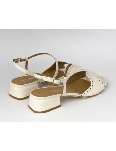 Gianmarco Sorelli Sandalo Musa Asimmetrico Nappa Latte