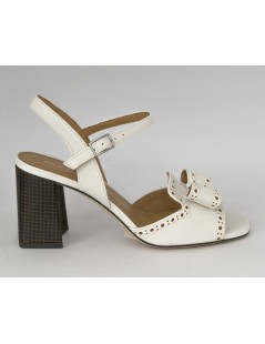 Gianmarco Sorelli Sandalo Ruby Alto Fiocco Nappa Bianco Moro