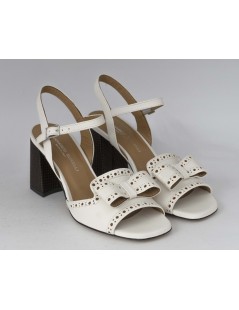 Gianmarco Sorelli Sandalo Ruby Alto Fiocco Nappa Bianco Moro