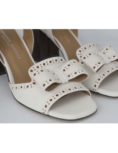 Gianmarco Sorelli Sandalo Ruby Alto Fiocco Nappa Bianco Moro